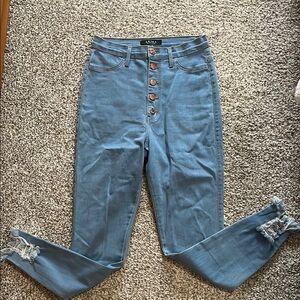 Akira Women's Blue High-Waisted Jeans. Jr 13